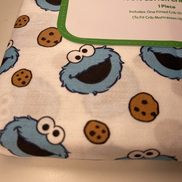 Sesame Street Cookie Monster 200 Thread Count 100% Cotton Crib Sheet 28" X... - Picture 4 of 4